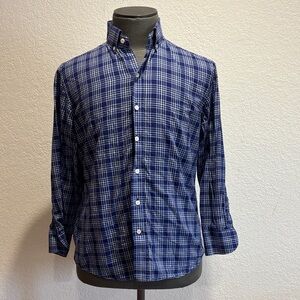 Classic Blue Checkered Men's Button-Down Shirt